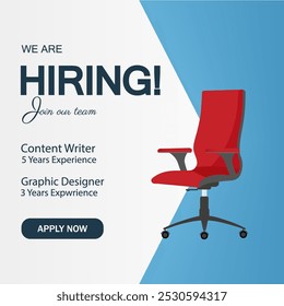 We Are Hiring, join our team announcement banner design. Creative open hiring poster. Hiring Recruitment open vacancy design. Hiring social media post, poster and creative ads design.