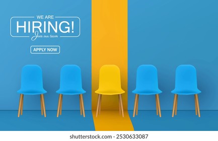 Estamos contratando, junte-se ao projeto de anúncio de banner da nossa equipe. Cartaz de contratação aberto criativo. Contratação Recrutamento projeto de vaga em aberto. Contratação de postagem de mídia social, cartaz e design de anúncios criativos