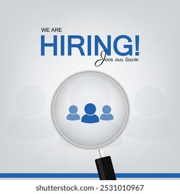 We Are Hiring schließen sich unserem Team Ankündigung Banner Design. Kreatives Poster für offene Einstellungen. Personaleinstellung Stellenangebot offene Stellenplanung. Einstellung von Social-Media-Post, Poster und kreativen Anzeigen Design.