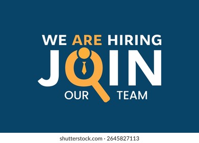 we are hiring join our team blue background design
