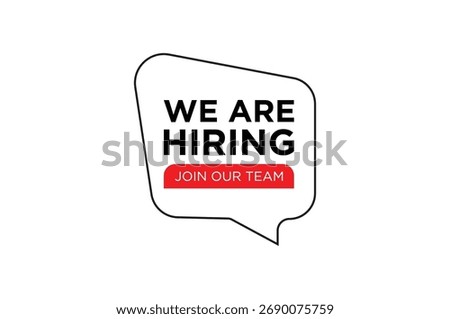 We are hiring join our team message for job opportunities and career growth