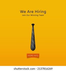 We are hiring, join our winning team template with black tie