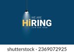 We are hiring join to the team announcement. Hiring recruitment open vacancy design. Creative hiring poster. hiring social media post design.