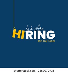 We are hiring join to the team announcement. Hiring recruitment open vacancy design. Creative hiring poster. hiring social media post design.