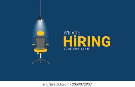 We are hiring join to the team announcement. Hiring recruitment open vacancy design. Creative hiring poster. hiring social media post design.