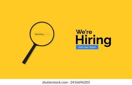 We are hiring join to the team announcement. Hiring recruitment open vacancy design. Creative hiring poster. hiring social media post design.