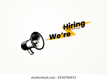 We are hiring join to the team announcement. Hiring recruitment open vacancy design. Hiring creative post design template. 3D Illustration