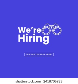 We are hiring join to the team announcement. Hiring recruitment open vacancy design. Hiring creative post design template. 3D Illustration