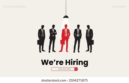 We are hiring join to the team announcement. Hiring recruitment open vacancy design. Creative hiring poster. hiring social media post design.