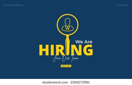 We are hiring join to the team announcement. Hiring recruitment open vacancy design. Creative hiring poster. hiring social media post design.