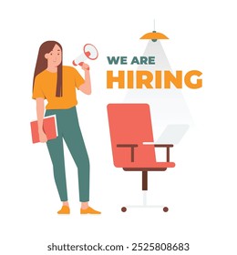 Wir stellen Join Team Ankündigung Rekrutierung offene offene Stelle Konzept Illustration