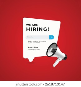 We are hiring join to the team announcement. Hiring recruitment open vacancy design. Hiring creative post design template. Illustration