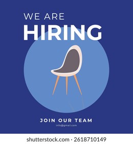 We are hiring join to the team announcement. Hiring recruitment open vacancy design. Hiring creative post design template. Illustration