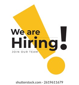 We are hiring join to the team announcement. Hiring recruitment open vacancy design. Hiring creative post design template. 3d Illustration