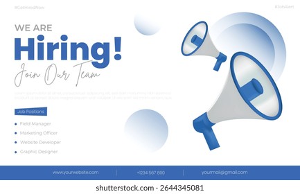 We are hiring join to the team announcement. Hiring recruitment open vacancy design. Creative hiring poster. hiring social media post design