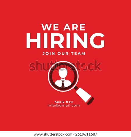 We are hiring join to the team announcement. Hiring recruitment open vacancy design. Hiring creative post design template. 3d Illustration
