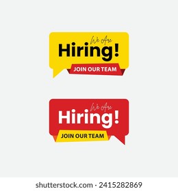 We are hiring join the team concept sticker banner template