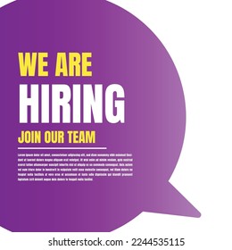 We are hiring join us announcement, Job vacancy join our team sign