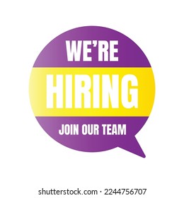 We are hiring join us announcement, Job vacancy join our team sign