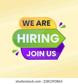 we are hiring join us announcement banner vector