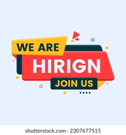 we are hiring join us banner vector