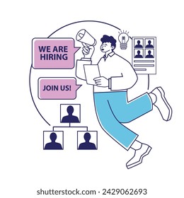 We Are Hiring Join Us Flat Style People Office Illustration