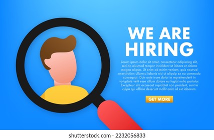 We are hiring label. Join Our Team. Office Chair, Vacant. Vector stock illustration.