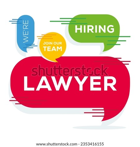 We are hiring (Lawyer), Join our team, vector illustration.