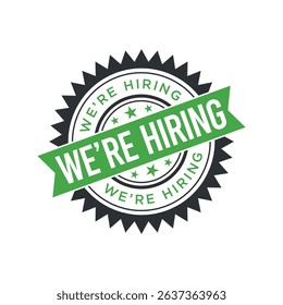 We Are Hiring Letter Rubber Stamp Template Design