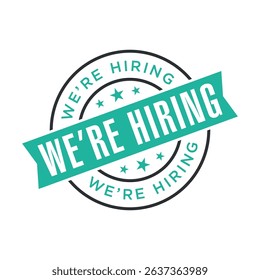 We Are Hiring Letter Rubber Stamp Template Design