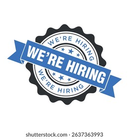 We Are Hiring Letter Rubber Stamp Template Design