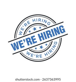 We Are Hiring Letter Rubber Stamp Template Design