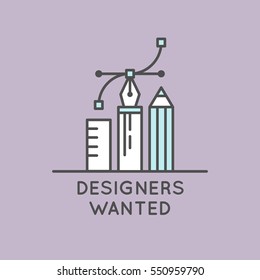 We are Hiring and Looking for Interns and Young Designers! Vector Icon Style Illustration Logo Element