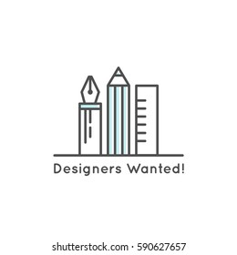 We are Hiring and Looking for Interns and Young Designers! Vector Icon Style Illustration Logo Element