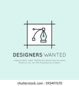 We are Hiring and Looking for Interns and Young Designers! Vector Icon Style Illustration Logo Element