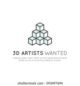 We are Hiring and Looking for Interns and Young Designers and 3D Artists! Vector Icon Style Illustration Logo Element