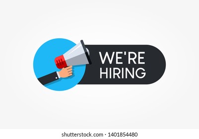We Are Hiring Megaphone Label