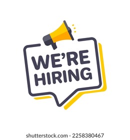 We are Hiring Megaphone Marketing Advert Label