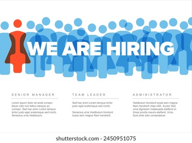 We are hiring minimalistic blue and red light flyer template - looking for new members of our team hiring a new member colleages to our company organization team from a crowd