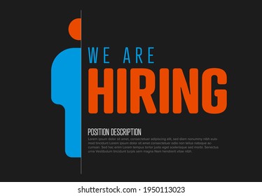 We are hiring minimalistic flyer template - looking for new members of our team hiring a new member colleages to our company organization team. Hiring flyer banner advertisement