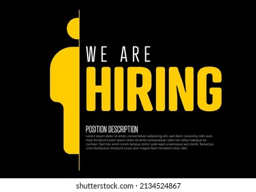 We are hiring minimalistic flyer template - looking for new members of our team hiring a new member colleages to our company organization team. Hiring black yellow flyer banner advertisement