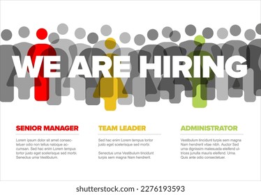 We are hiring minimalistic flyer template - looking for new members of our team hiring a new member colleages to our company organization team from a crowd