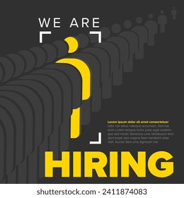 We are hiring minimalistic flyer template - looking for new members of our team hiring a new member colleages to our company organization team - dark yellow version