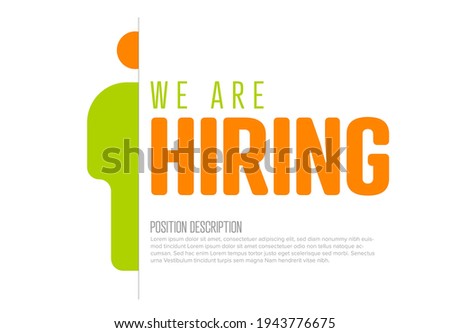 We are hiring minimalistic flyer template - looking for new members of our team hiring a new member colleages to our company organization team. Hiring flyer banner advertisement