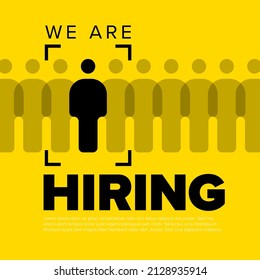 We are hiring minimalistic yellow flyertemplate - looking for new members of our team hiring a new member colleages to our company organization team