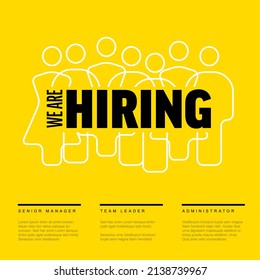 We are hiring minimalistic yellow flyertemplate - looking for new members of our team hiring a new member colleages to our company organization team