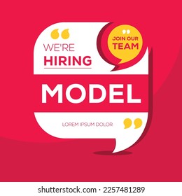 We are hiring (Model), Join our team, vector illustration.