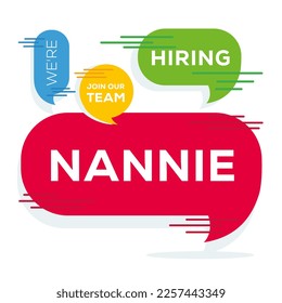 We are hiring (Nannie), Join our team, vector illustration.