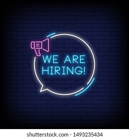 We are hiring neon signs style