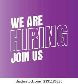 We are hiring now design sign, Join our team icon sign vector, We are hiring join us icon design, Vacancy poster for social media